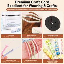 12 couleurs 4 mm x 30 m/98,42 pieds Corde en coton à âme dégradée Corde macramé teinte dégradé pour suspension murale, tapisserie, support de plante, artisanat DIY, emballage cadeau, décoration d'intérieur - Modèle 11 - Voir 3