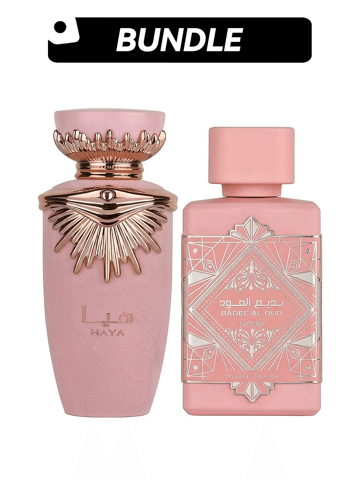 Lattafa [Gói Nước Hoa] Xịt Thơm Haya Eau De Cho Nữ + Bade'e Al Oud Noble Blush Eau de Parfum Unisex EDP 3.4oz/100ml*2 - EDP - Xem 1