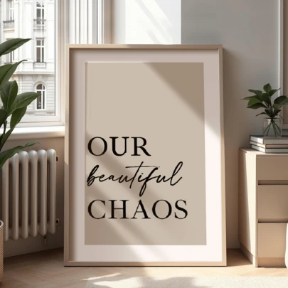 1幅励志语录海报，美丽混沌印花，走廊艺术画，墙面装饰，现代美学，独特家居装饰，极简风格，创意礼物，适合卧室和客厅装饰，乔迁礼物，例如帆布墙画，时尚女孩艺术，励志语录艺术，家居装饰，挂墙帆布画