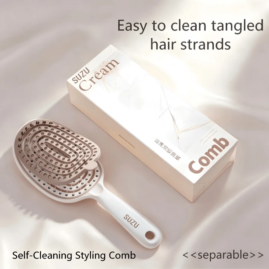 Self-Cleaning Detangling Hair Brush, Vent Design Scalp Massage Comb For All Hair Types, Anti-Tangle, Fast Drying & Smooth Styling - Multiple Styles - View 1
