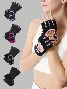 1 paire de gants de fitness mi-doigts personnalisés unisexes, gants de cyclisme antidérapants et respirants, gants de levage ultra-légers, gants de sport avec protection antichoc de la paume, gants d'entraînement avec protection intégrale de la paume, convient pour l'entraînement, les sports, la salle de gym, le cyclisme et autres occasions, accessoires de fitness, sports, salle de gym, entraînement à domicile, accessoires de sport, accessoires de fitness - Multicolore - Voir 8