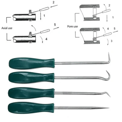 רכב אוטומטי רכב שמן חותם מברגים סט 4Pcs 135mm O-טבעת חותם אטם פולר מסיר ווים כלים רכב תיקון כלים