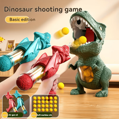 24pcs Dinosaur & Duck Bouncing Game Set, Funny Floor Game For Kids, Includes 2 Color Dinosaur Handles, Great For Birthday, Party, Halloween/Christmas Gifts