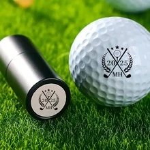 1/2/5pcs Customizable Text Golf Ball Stamp, Personalized Automatic Ink Golf Ball Marker, Custom Name/Letter Stamp, Size 5.3x1.9cm, 5 Styles, Waterproof ABS Material, Golf Accessories - Style B - View 9