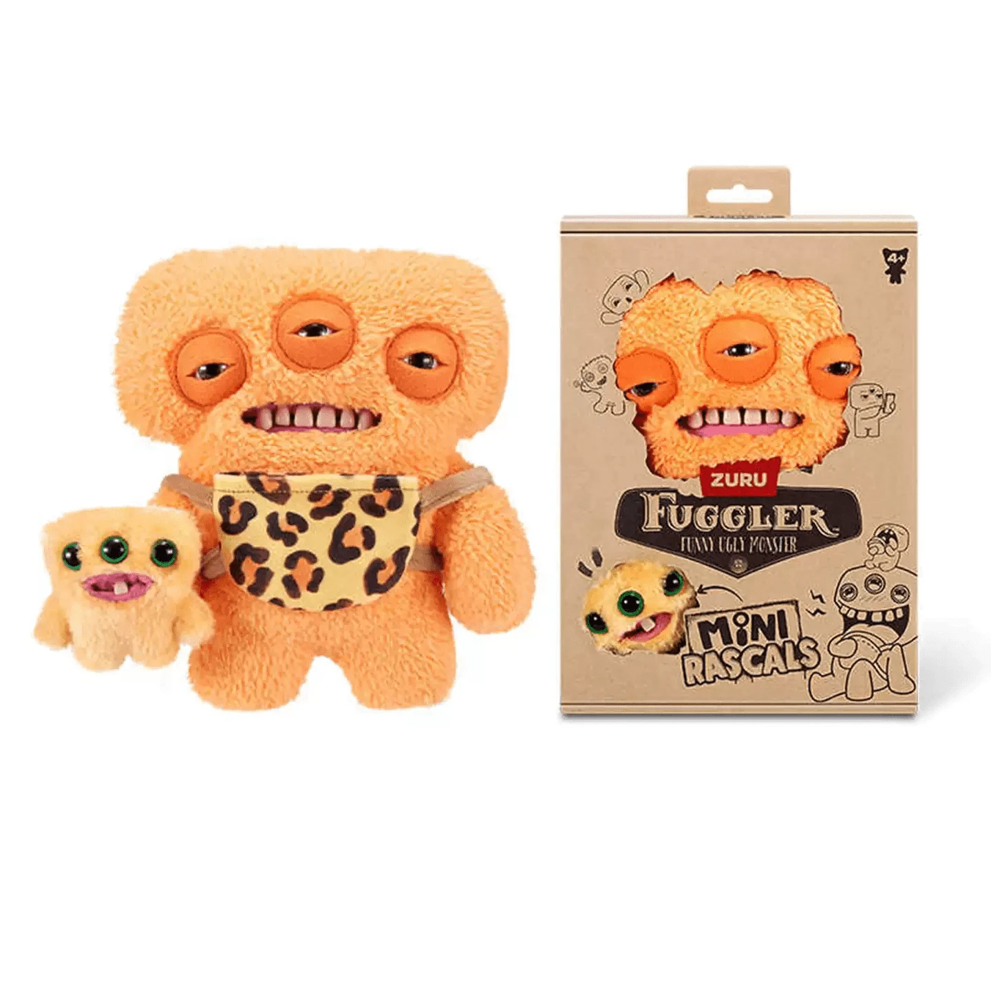 Spin Master Spin Master Juguetes de peluche Fuggler Mini Rascals Series de 9 pulgadas, incluye Baby Fuggler y Double Trouble, juguetes de peluche de monstruos feos oficiales, muñecos de peluche de monstruos feos divertidos para adultos, colección de muñecos de peluche perfecta como regalo de cumpleaños - Oogah Boogah (Rosa) - Ver 1