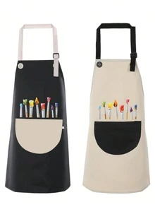 Delantal impermeable ajustable para niños con bolsillos, para pintura, cocina, hornear, jardinería, para niños y niñas - Multicolor - Ver 13