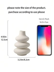 1件/3件套波西米亚风米色几何图案花瓶套装，北欧创意折纸花瓶，ins风餐桌花瓶，客厅装饰，玄关柜装饰，甜甜圈花瓶，家居装饰，母亲节礼物 - 米色. - 查看 9