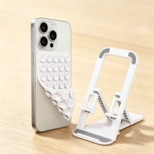 Bộ 2 giá đỡ điện thoại gấp gọn di động + 40 miếng hút chân không silicon hai mặt (bao gồm cả sticker tự dán) - Có thể gập lại + đế hút - Xem 3
