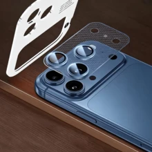 Miếng dán cường lực cao cấp bảo vệ ống kính camera cho iPhone 17 Pro/17 Pro Max, khung kim loại, bảo vệ toàn diện ống kính phía sau + chống phản xạ AR & AF. - Màu xanh lam - Xem 3