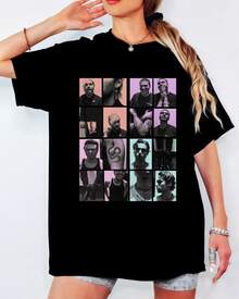 5 Seconds Of Summer Grid Collage T-Shirt, Retro Band Photo Print, Unisex Casual Music Fan Top - Black - View 10