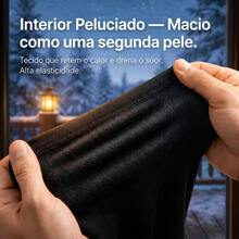 Blusa Térmica Frio Segunda Pele Manga Longa Forro Peluciado Inverno - Preto - Visão 9