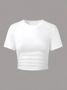 Women's Casual Tee Printed Cute Lizzie McGuire Tee Top Crop Top, Colorful Floral Lizzie McGuire Tee, Vacation Girls, Y2K Fashion, And Cute Style - 白色 - 查看 2