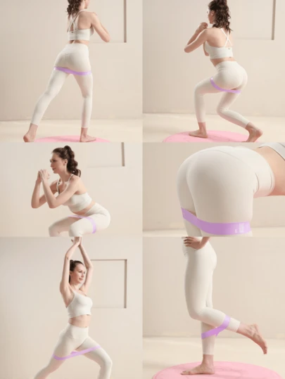 Bộ 1/2 dây kháng lực tập yoga, chất liệu latex đàn hồi cao, phù hợp cho cả nam và nữ, giúp định hình vòng ba, dây kháng lực hình tròn co giãn dùng cho tập luyện tại nhà, yoga, chân, dây kháng lực màu đào, dây tập thể dục hình tròn nâng mông Pilates, dây tập thể dục, dây tập luyện, bộ dây kháng lực chân, thể dục, tập luyện cơ bắp, định hình vòng ba.