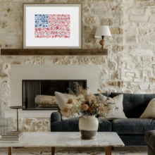 1pc Watercolor Style American Flag & Floral Pattern: Patriotic Wall Art, Independence Day Celebration, Frameable Or Unframed, Ideal Housewarming Gift, College Dorm Apartment Decor, Suitable For Hotel, Home, Living Room, Bedroom, Bathroom And Office Wall Decoration - A - View 6