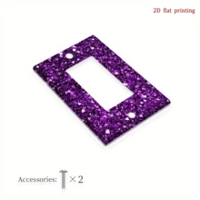 1 tấm ốp công tắc điện màu tím lấp lánh - Tấm ốp ổ cắm điện bề mặt bóng, phù hợp với công tắc đơn/đôi, dễ dàng kẹp/dán vào phòng ngủ, nhà bếp, phòng ngủ - Tấm phẳng 2D sáng bóng - Nhiều màu - Xem 12