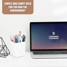 1pc Toothbrush Holder, Bamboo Partition, Plastic Anti-Slip, Three-Slot Toothbrush Stand, Storage Cup, Drainage, Home Bathroom, Countertop Storage Box, Suitable For Electric Toothbrushes, Floss, And Razors - White - Multicolor - View 7