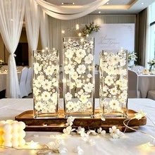 100 Peças de Flores de Cerejeira Artificiais e 5000 Peças de Bolinhas de Água, para Decoração de Vasos, Enchimento de Vasos, Decoração Central de Velas Flutuantes, Decoração de Casamento DIY, Decoração do Dia dos Namorados, Decoração de Festa Temática, Decoração de Bar e Restaurante, Decoração Doméstica, Decoração de Quarto, Decoração de Vaso de Vidro - Branco - Visão 4