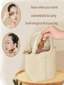 1pc Frog Massage Comb, Multi-Functional Massage Comb Suitable For Eyes And Face, Round And Disc-Shaped Comb, Five-Tooth Scalp Massage Comb, Sandalwood Comb. Suitable For Home Use, Sports, Outdoor Activities, Health Care, Fitness, Wellness, Also Can Be Used As Holiday Gifts. - Multicolor - View 5