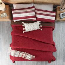 LIGHTWEIGHT DOUBLE QUILTED DOUBLE VIEW DUVET. - Wine - View 3