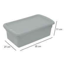 5 Plastic Storage Boxes, Shoe Rack, Multipurpose Organizer - Light Grey - View 5