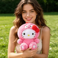 名创优品三丽鸥恐龙服装Hello Kitty Pochacco毛绒玩具柔软填充动物娃娃家居沙发摆件枕头圣诞节生日礼物 - 彩色 - 查看 4