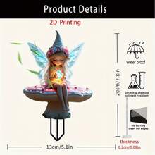 2D Flat Fairy Garden Decor - Bohemian Glowing Mushrooms, Soft Color Outdoor Patio Decoration, Easy Installation For Patio/Lawn, Perfect Gift For Birthday/Christmas/Mother's Day, No Electricity Required, 2D Flat - A - View 2