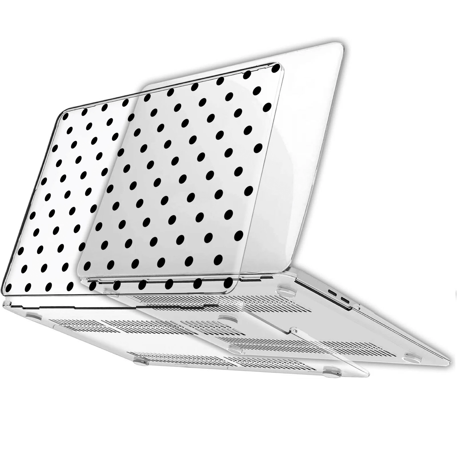 Ốp bảo vệ trong suốt họa tiết chấm bi cho MacBook Air Neo A18 PRO, vỏ cứng bằng nhựa bền chắc. - Trong sáng - Xem 1