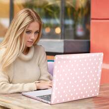 Pink Polka Dot Pattern Protective Case For MacBook Air, Durable Plastic Hard Shell Protective Cover - Baby Pink - View 8