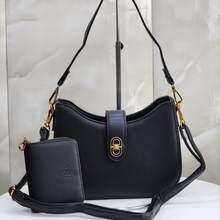 Bolsa Feminina Ombro Chic Luxo Alça Ajustável Transversal Couro Sintético Premium Elegante Moderna - Preto - Visão 1