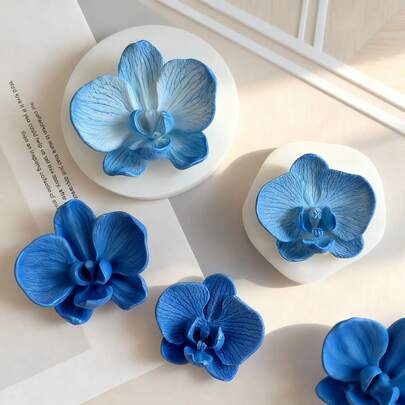 1/2 Stücke neue Rosen-förmige Silikonform, 3D Schmetterling Orchidee Blume Seife Kerze Dekorationswerkzeug Formen, Harz und Polymer Ton Handwerk & DIY Dekorationen, Handgemachte Geschenk Herstellung Zubehör für Hochzeit Abschluss Geburtstag Party Dekoration