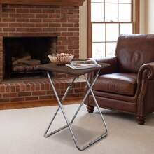 25In Portable Folding TV Tray Table On Bed & Sofa,TV Dinner Tray With Sturdy MDF,Portable Table With No Assembly Required (Walnut,1PC) - 核桃 - 查看 5
