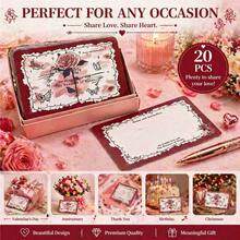 Romantic Love Greeting Cards – 20pcs "To My Beloved" Anniversary & Valentine's Cards – Premium Blank Inside Set For Husband, Wife, Girlfriend, Boyfriend – Perfect Gift Add-On For Special Occasions - Rose Red - View 3