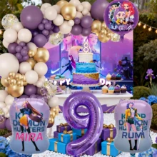 Hasbro K-Pop Birthday Party Decoration Balloon Wreath Set, Includes Metallic Balloons And Happy Birthday Backdrop, Suitable For Wedding, Birthday, Graduation, Engagement Party Decoration - As Shown In the Figure - View 9