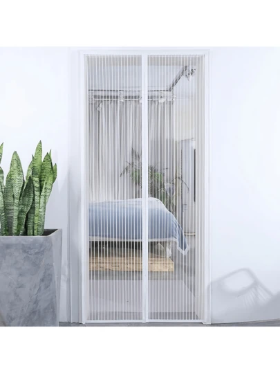 1pc Magnetic Soft Mesh Screen Door, Suitable For Doors And Windows, Magnetic Self-Closing Anti-Mosquito Screen Door, Breathable Invisible Mesh Barrier Against Mosquitoes And Dust, With Magnetic Snap Fasteners For Easy Ventilation