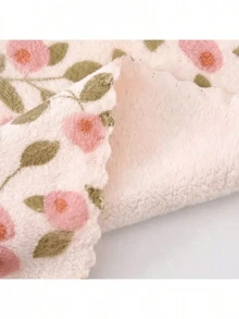 20pcs Coral Fleece Cleaning Cloths, High Absorbency Towels, Quick-Dry Multi-Purpose Wiping Rags, Suitable For Kitchen, Bathroom, Car, Floral Pattern Square Cleaning Cloths, Cleaning Supplies, Bathroom Accessories, Travel Essentials, Home Goods, Home Essentials, School Essentials, Back To School Supplies, Bathroom, Home & Kitchen, Kitchen Decor, Kitchen Accessories, Kitchen Supplies, Home Accessories, Kitchen Storage, Camping Essentials, Holiday Essentials, Kitchen Essentials, Kitchen Decor & Accessories, Home Necessities, College Essentials - Multicolor - View 8