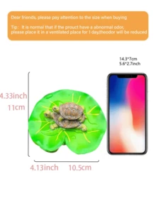 1 pieza Dos estatuas de tortuga de resina flotando sobre hojas de loto - Decoraciones estacionales para Pascua, Halloween, Navidad y Año Nuevo; Decoraciones para estanque de jardín; Figuras de animales para exteriores. - A - Ver 7