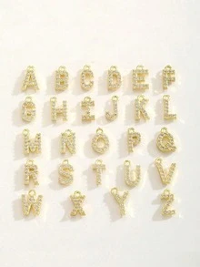 1Pc Stylish Unique Stainless Steel Necklace Features Mini Letter Pendant Designed Combination Star Heart Can Opened And Closed For Everyday Wear - Gold - View 4