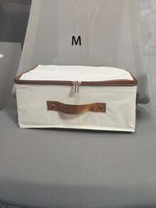 Large Foldable Storage Box Set - Multi-Functional Oversized Canvas Storage Box With A Zipper, Reinforced Storage Box, Suitable For Clothes And More, Perfect For Organizing In Bedrooms And Living Rooms, Car Trunk Storage Box, Moving Bag - Beige Cotton Linen - View 15
