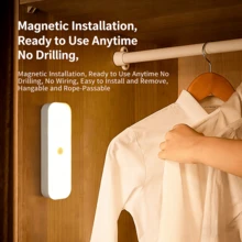 1pc Rectangular Motion Sensor Light, USB Rechargeable Light Set, LED Smart Light, Cabinet Light, Indoor Motion Sensor Lighting Night Light, RV Camper Lighting Decor, Sensor Light Strip, Rechargeable LED Sensor Night Light, Hanging Installation, Suitable For Countertop, Wardrobe, Kitchen, Cabinet, Stairs, Hallway, Shelves Home Lighting, New Year, Valentine's Day Decoration, Perfect Holiday Gift - Multicolor - View 3