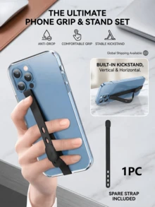 Cordón ajustable anti-caída para teléfono, soporte de silicona para teléfono, correa para la muñeca, aro de agarre universal para teléfono, apto para iPhone y teléfonos Android - Multicolor - Ver 1