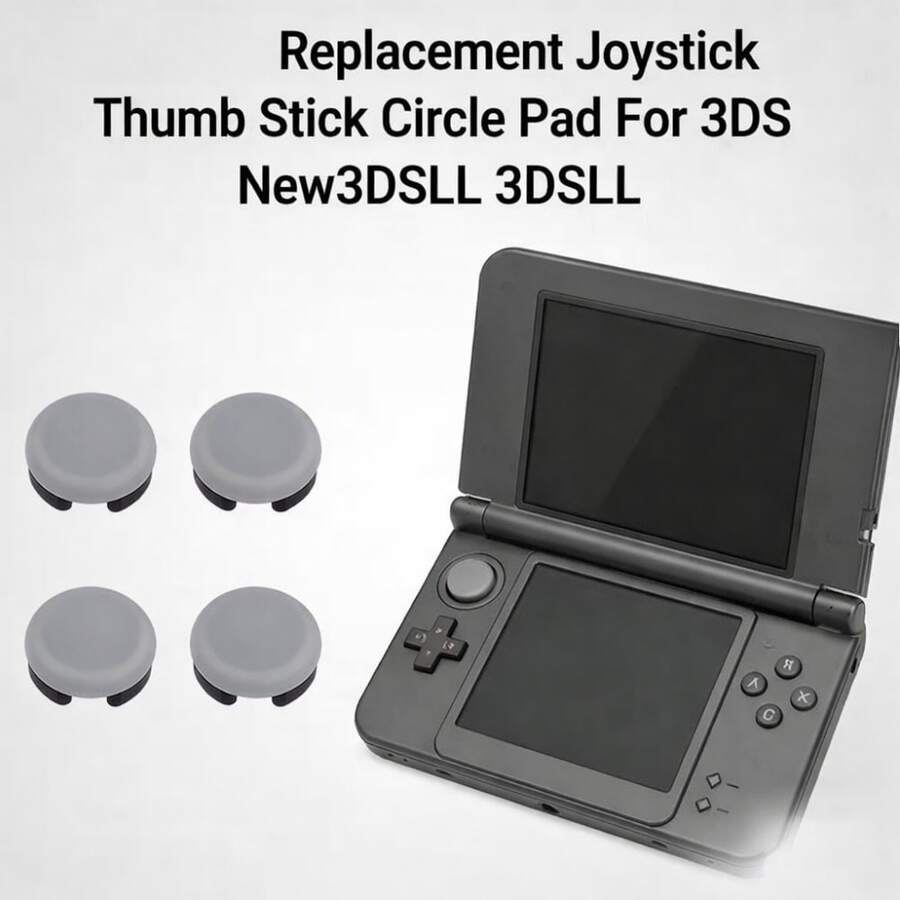 2 Pieces Gray Sturdy Durable Analog Thumb Stick Circle Pad Caps, Enhanced Grip & Precise Control Design, Easy Install Repair Replacement Parts For Worn Joysticks Of Ninte*Do 3DS & New 3DS XL Handheld Game Console - View 1