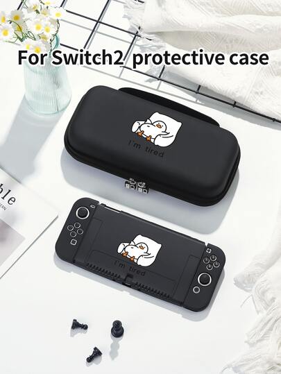 1 chiếc ốp bảo vệ hình vịt ngộ nghĩnh, túi đựng đồ cho 2 (2025), Switch OLED, Switch NS/Lite, món quà tuyệt vời nhất dành cho game thủ Switch.