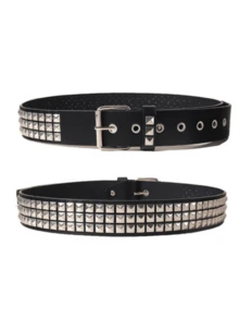 1 chiếc thắt lưng nữ kiểu Gothic Punk Rock đính đinh tán, phong cách thường ngày, dùng cho quần jeans. - Nhiều màu - Xem 3