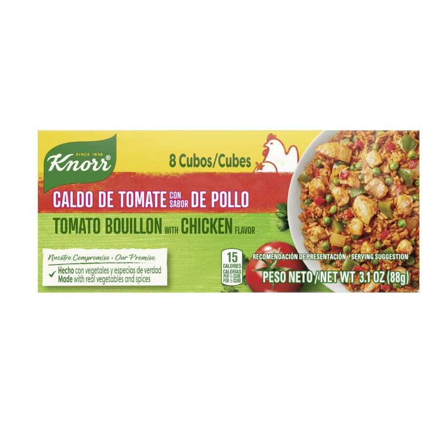 Knorr Tomato With Chicken Flavor Bouillon Cubes – 8 Pack, 3.1 Oz, Rich Cooking Seasoning - 15g - View 1