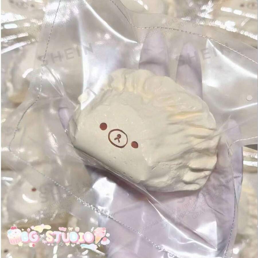 1个轻松熊饺子捏捏乐玩具，高端硅胶材质，适合女孩和青少年，可缓解压力，是复活节礼物、生日礼物、圣诞节礼物和节日礼物的理想之选。 - 彩色 - 查看 1