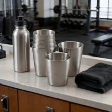 Bình nước giữ nhiệt chân không hai lớp bằng thép không gỉ, dung tích 175ml/260ml/300ml, có thể xếp chồng lên nhau, thích hợp cho tiệc tùng, quán bar, du lịch, cắm trại. - Bạc - Xem 8