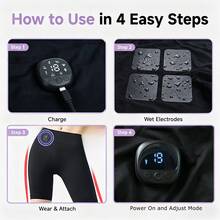 Quần short nâng và định hình mông EMS dành cho nữ, thiết bị đeo kích thích cơ mông thông minh, tập thể dục tại nhà thụ động, dụng cụ cần thiết cho phòng tập gym. - màu đen - Xem 9