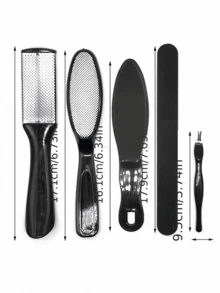 Esfoliante de pés de dupla face, suaviza calcanhares e dedos, remove pele morta e calosidades, ferramenta para cuidados com calcanhares rachados, escova esfoliante portátil para cuidados diários com os pés. - multicolorido - Ver 1