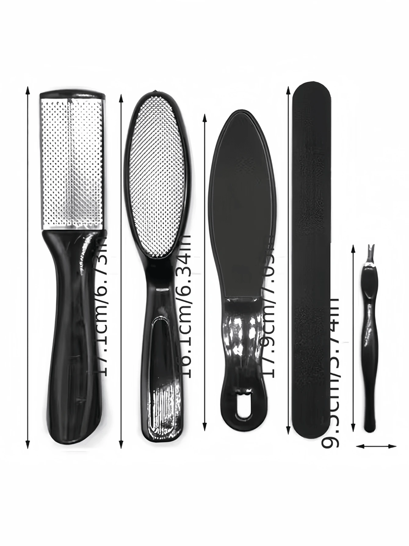 Esfoliante de pés de dupla face, suaviza calcanhares e dedos, remove pele morta e calosidades, ferramenta para cuidados com calcanhares rachados, escova esfoliante portátil para cuidados diários com os pés. - multicolorido - Ver 1