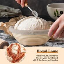 10-Inch Diameter Bread Proofing Baskets Set, Including Oval And Round Shapes, Made Of Natural Woven Willow With Liners, Dough Scraper And Danish Dough Whisk Included, Non-Stick Breathable Baking Tools - View 6